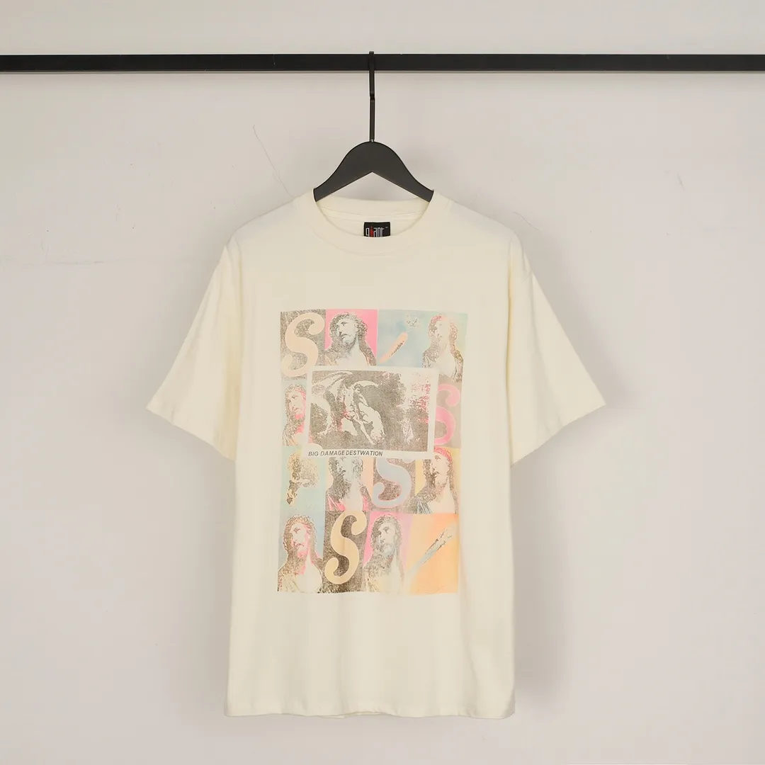 Saint Michael series retro trendy round neck short sleeves Model number: 3180P116 Color: apricot Code number: S M L XL